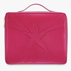 New - Lancôme Cosmetics Large Faux Leather Makeup Bag Train Case with Handle